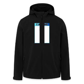 I am the 1 - Men’s Recycled Softshell Jacket by Stanley/Stella - black - Front - AI Model Male 185 light (185cm)