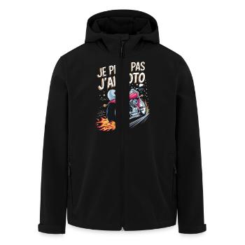 J'peux pas j'ai moto - Veste softshell homme en polyester recyclé Stanley/Stella - noir - Devant - AI Model Male 185 light (185cm)