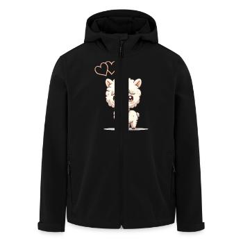 L’amour de l’alpaga - Veste softshell homme en polyester recyclé Stanley/Stella - noir - Devant - AI Model Male 185 light (185cm)
