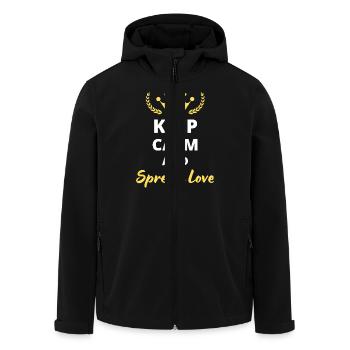 T-shirt “Keep Calm and Spread Love” - Amour - Veste softshell homme en polyester recyclé Stanley/Stella - noir - Devant - AI Model Male 185 light (185cm)