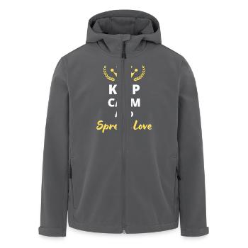 T-shirt “Keep Calm and Spread Love” - Amour - Veste softshell homme en polyester recyclé Stanley/Stella - charbon - Devant - AI Model Male 185 light (185cm)