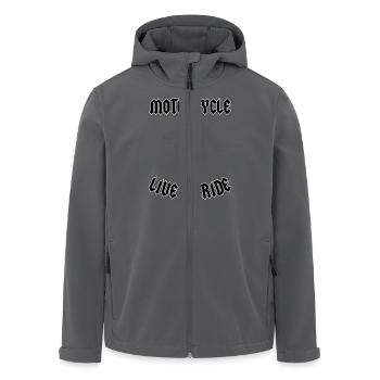 LIVE TO RIDE - Men’s Recycled Softshell Jacket by Stanley/Stella - black - Front - AI Model Male 185 light (185cm)