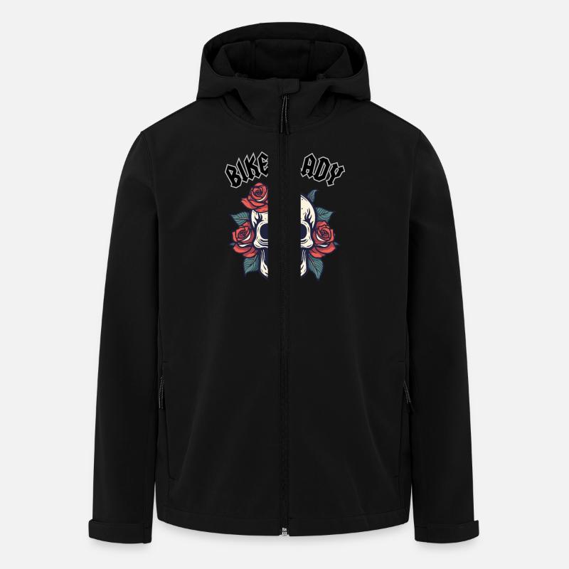 BIKER LADY WITH ROSE - Men’s Recycled Softshell Jacket by Stanley/Stella - black