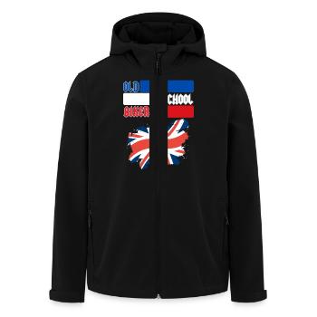 OLD SCHOOL BIKER UK - Men’s Recycled Softshell Jacket by Stanley/Stella - black - Front - AI Model Male 185 light (185cm)