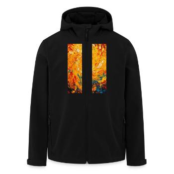 Swirling Fire - Men’s Recycled Softshell Jacket by Stanley/Stella - black - Front - AI Model Male 185 light (185cm)