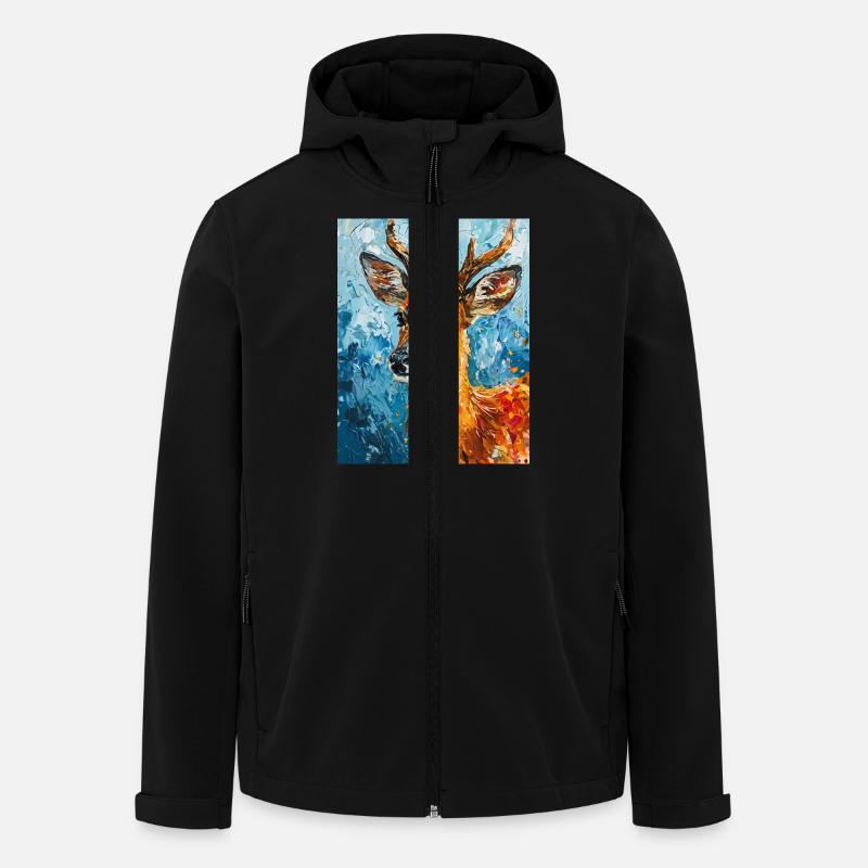 Deer image - Men’s Recycled Softshell Jacket by Stanley/Stella - black