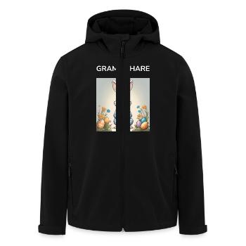 GRANDPA BUNNY Ostern Geschenk - Recycelte Männer Softshell-Jacke von Stanley/Stella - Schwarz - Vorne - AI Model Male 185 light (185cm)