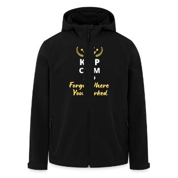 Keep Calm and Forget Where You Parked - Men’s Recycled Softshell Jacket by Stanley/Stella - black - Front - AI Model Male 185 light (185cm)
