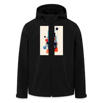 Abstract geometric composition - Men’s Recycled Softshell Jacket by Stanley/Stella - black - Front - AI Model Male 185 light (185cm)
