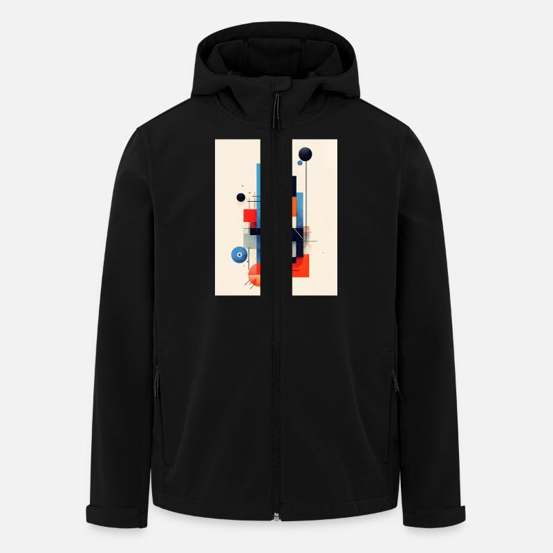 Abstract geometric composition - Men’s Recycled Softshell Jacket by Stanley/Stella - black