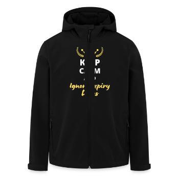 Keep Calm and Ignore Expiry Dates - Men’s Recycled Softshell Jacket by Stanley/Stella - black - Front - AI Model Male 185 light (185cm)