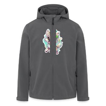 Renard de la Saint-Patrick - Veste softshell homme en polyester recyclé Stanley/Stella - charbon - Devant - AI Model Male 185 light (185cm)