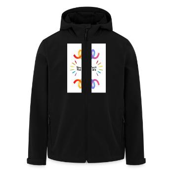 Proud - Men’s Recycled Softshell Jacket by Stanley/Stella - black - Front - AI Model Male 185 light (185cm)