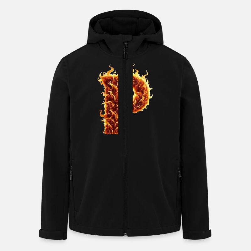 P Letter Fire - Men’s Recycled Softshell Jacket by Stanley/Stella - black
