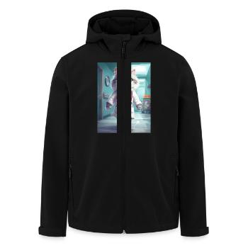 Cadeau Profession Docteur Chat - Veste softshell homme en polyester recyclé Stanley/Stella - noir - Devant - AI Model Male 185 light (185cm)