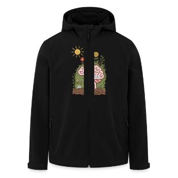 Freude und Dankbarkeit wachsen lassen - Mindful Brain Garden Art - Recycelte Männer Softshell-Jacke von Stanley/Stella - Schwarz - Vorne - AI Model Male 185 light (185cm)