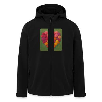 Heart of Dahlias - Men’s Recycled Softshell Jacket by Stanley/Stella - black - Front - AI Model Male 185 light (185cm)