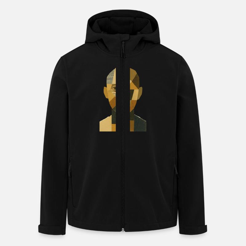 Gesicht Abstrakt - Recycelte Männer Softshell-Jacke von Stanley/Stella - Schwarz