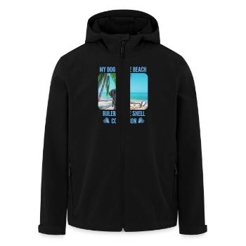Mon chien sur la plage - Veste softshell homme en polyester recyclé Stanley/Stella - noir - Devant - AI Model Male 185 light (185cm)