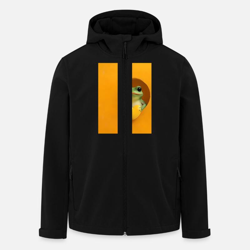 Grenouille Coeur Drôle Cadeau - Veste softshell homme en polyester recyclé Stanley/Stella - noir