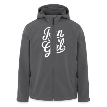 Run Like a Girl - Men’s Recycled Softshell Jacket by Stanley/Stella - anthracite - Front - AI Model Male 185 light (185cm)