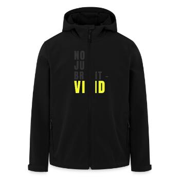 Not Just Bright - Vivid gelb - Recycelte Männer Softshell-Jacke von Stanley/Stella - Schwarz - Vorne - AI Model Male 185 light (185cm)