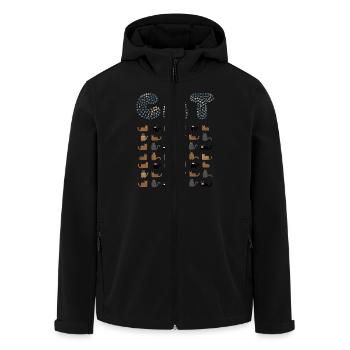 CAT-Mosaik-Briefe - Recycelte Männer Softshell-Jacke von Stanley/Stella - Schwarz - Vorne - AI Model Male 185 light (185cm)