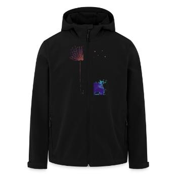 Dandelion Dream: Blue Elephant - Men’s Recycled Softshell Jacket by Stanley/Stella - black - Front - AI Model Male 185 light (185cm)
