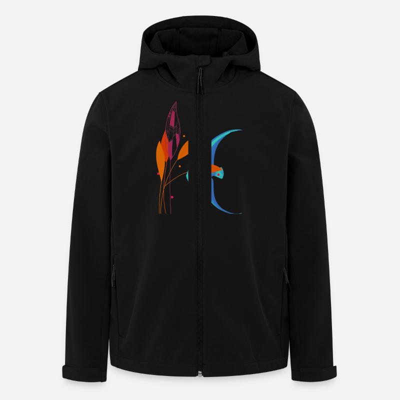 Fisch und Pflanze - Recycelte Männer Softshell-Jacke von Stanley/Stella - Schwarz