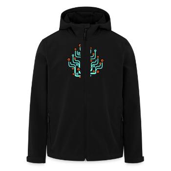 baum2_3f - Recycelte Männer Softshell-Jacke von Stanley/Stella - Schwarz - Vorne - AI Model Male 185 light (185cm)