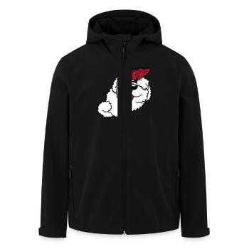 Dog Butterfly Nose Cute Funny Happy Comic - Men’s Recycled Softshell Jacket by Stanley/Stella - black - Front - AI Model Male 185 light (185cm)