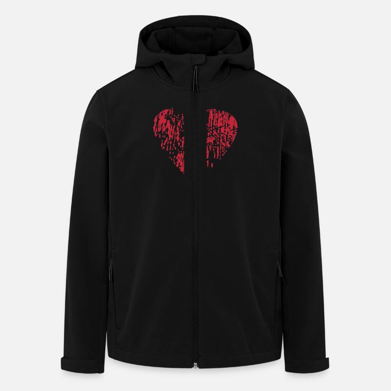 Distressed Heart - Recycelte Männer Softshell-Jacke von Stanley/Stella - Schwarz