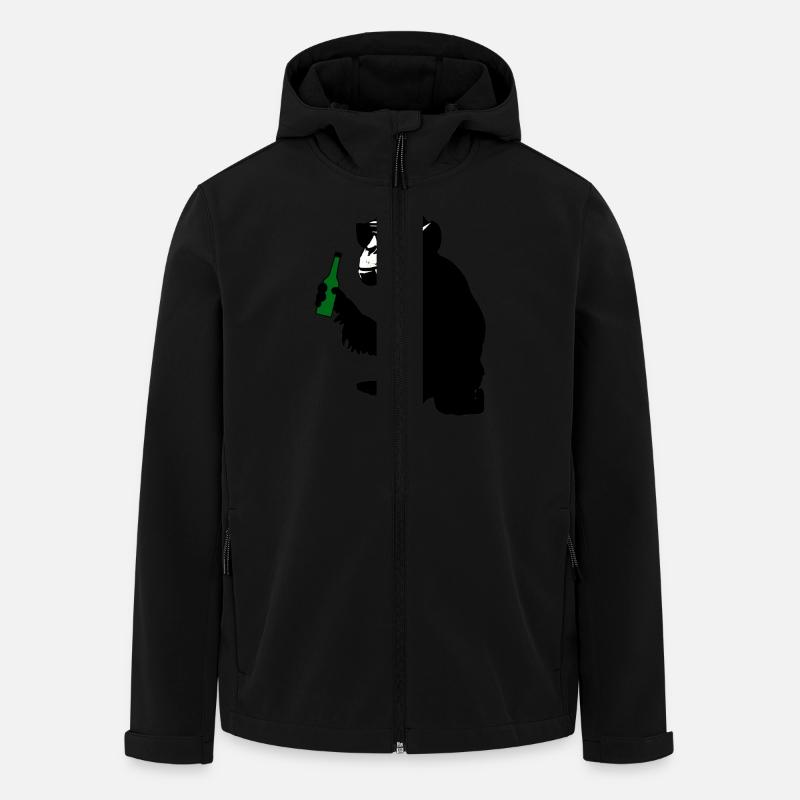 monkey with beer bottle - Men’s Recycled Softshell Jacket by Stanley/Stella - black