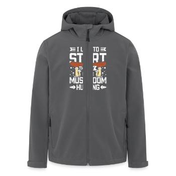 Start the day with mushroom hunting - Recycelte Männer Softshell-Jacke von Stanley/Stella - Schwarz - Vorne - AI Model Male 185 light (185cm)