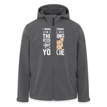 I was thinking about my yorkie - Men’s Recycled Softshell Jacket by Stanley/Stella - black - Front - AI Model Male 185 light (185cm)