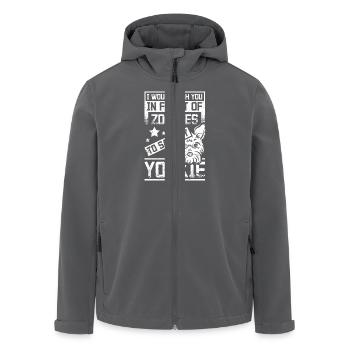 push you in front of zombies to save my yorkie - Men’s Recycled Softshell Jacket by Stanley/Stella - black - Front - AI Model Male 185 light (185cm)