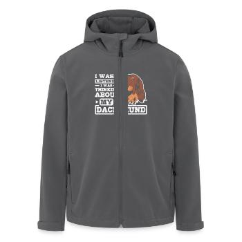 I was thinking about my dachshund - Men’s Recycled Softshell Jacket by Stanley/Stella - black - Front - AI Model Male 185 light (185cm)