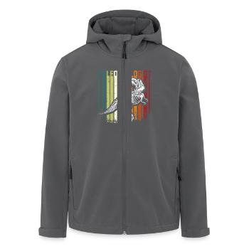 Fossil Hunting Retro Vitnage Paleontologist - Men’s Recycled Softshell Jacket by Stanley/Stella - black - Front - AI Model Male 185 light (185cm)