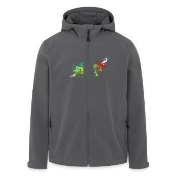 Splash art Dinosaur Ankylosaurus - Men’s Recycled Softshell Jacket by Stanley/Stella - black - Front - AI Model Male 185 light (185cm)