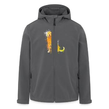 colorful splash art dog lover Golden Retriever - Recycelte Männer Softshell-Jacke von Stanley/Stella - Schwarz - Vorne - AI Model Male 185 light (185cm)