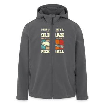 Let this old man show you how to play pickleball - Men’s Recycled Softshell Jacket by Stanley/Stella - black - Front - AI Model Male 185 light (185cm)