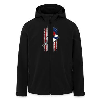 Usa drapeau américain patriotique Pickleball 4 juillet - Veste softshell homme en polyester recyclé Stanley/Stella - noir - Devant - AI Model Male 185 light (185cm)