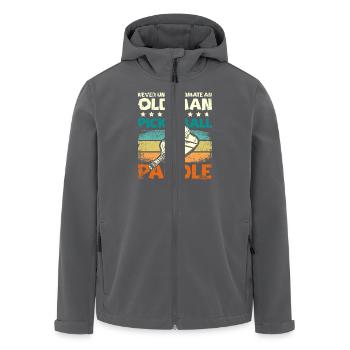 Underestimate an old man with a Pickleball paddle - Recycelte Männer Softshell-Jacke von Stanley/Stella - Schwarz - Vorne - AI Model Male 185 light (185cm)
