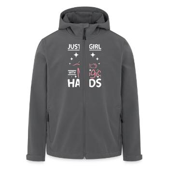 Juste une fille avec des mains magiques Massothérapeute - Veste softshell homme en polyester recyclé Stanley/Stella - noir - Devant - AI Model Male 185 light (185cm)