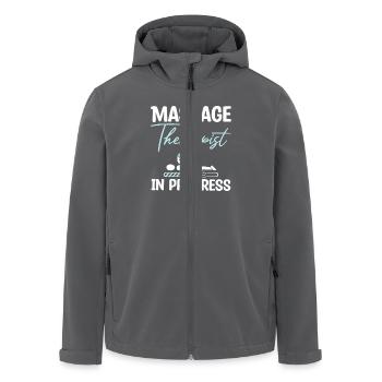 Massothérapeute en cours - Veste softshell homme en polyester recyclé Stanley/Stella - noir - Devant - AI Model Male 185 light (185cm)