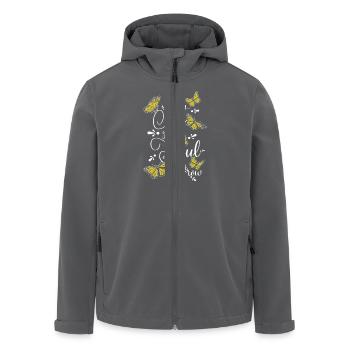 Let your soul grow, Butterfly - Recycelte Männer Softshell-Jacke von Stanley/Stella - Schwarz - Vorne - AI Model Male 185 light (185cm)