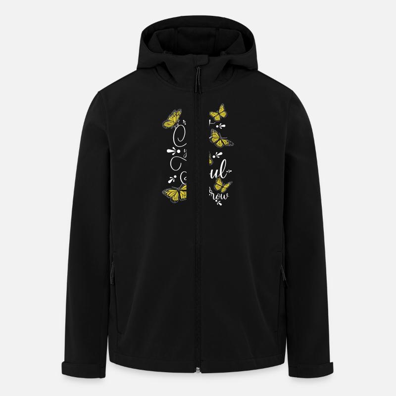 Laisse grandir ton âme, Papillon - Veste softshell homme en polyester recyclé Stanley/Stella - noir