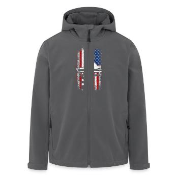 Usa american flag 4th of july Chiropractor - Men’s Recycled Softshell Jacket by Stanley/Stella - black - Front - AI Model Male 185 light (185cm)