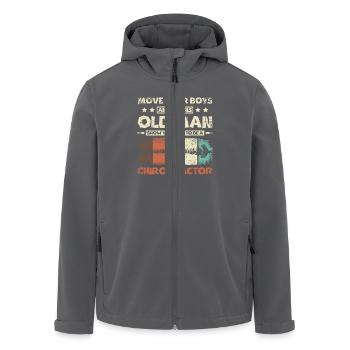 Let this old man show you how to be a chiropractor - Men’s Recycled Softshell Jacket by Stanley/Stella - black - Front - AI Model Male 185 light (185cm)