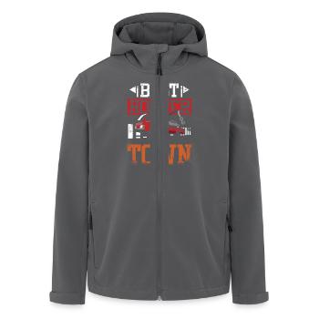 Drôle de meilleur hoker en ville Conducteur de dépanneuse - Veste softshell homme en polyester recyclé Stanley/Stella - noir - Devant - AI Model Male 185 light (185cm)
